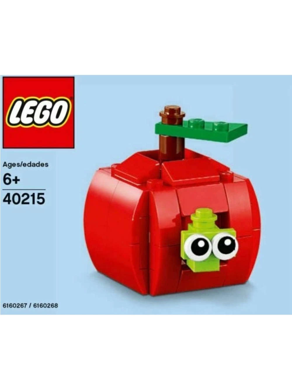 LEGO Red Apple Mini Build with Green Leaf and Brown Stem